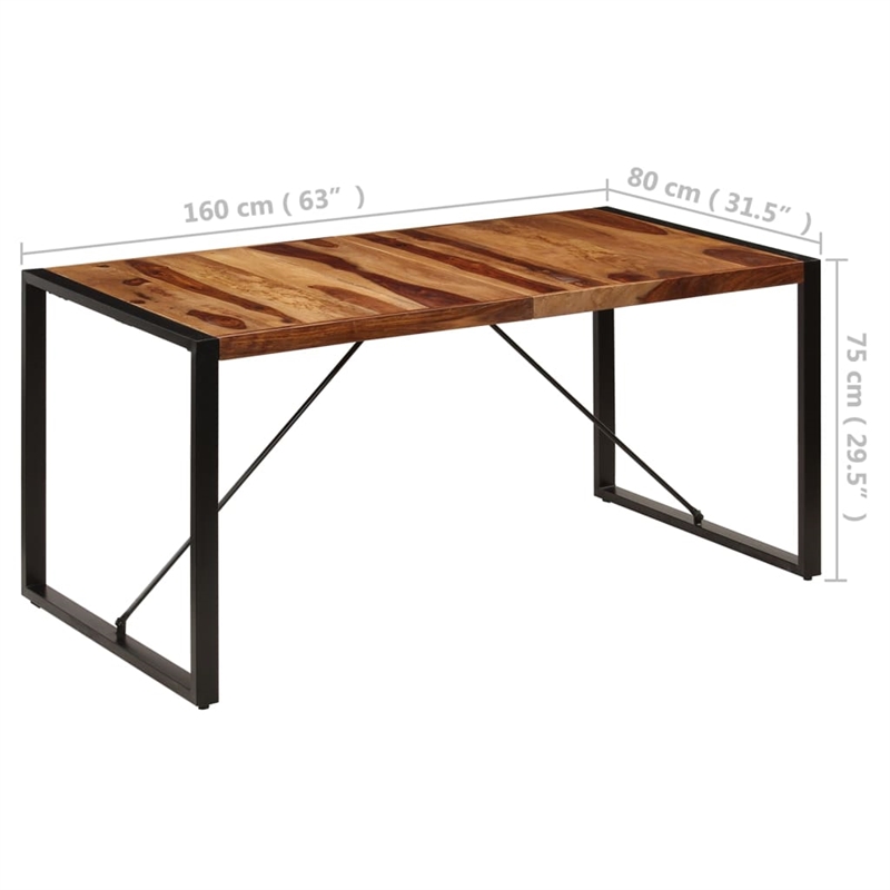 vidaXL Industrial Solid Wood Dining Table in Brown