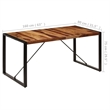 vidaXL Industrial Solid Wood Dining Table in Brown