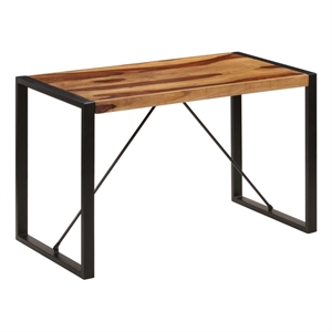 vidaXL 47.2&quot Durable Dining Table in Brown/Black