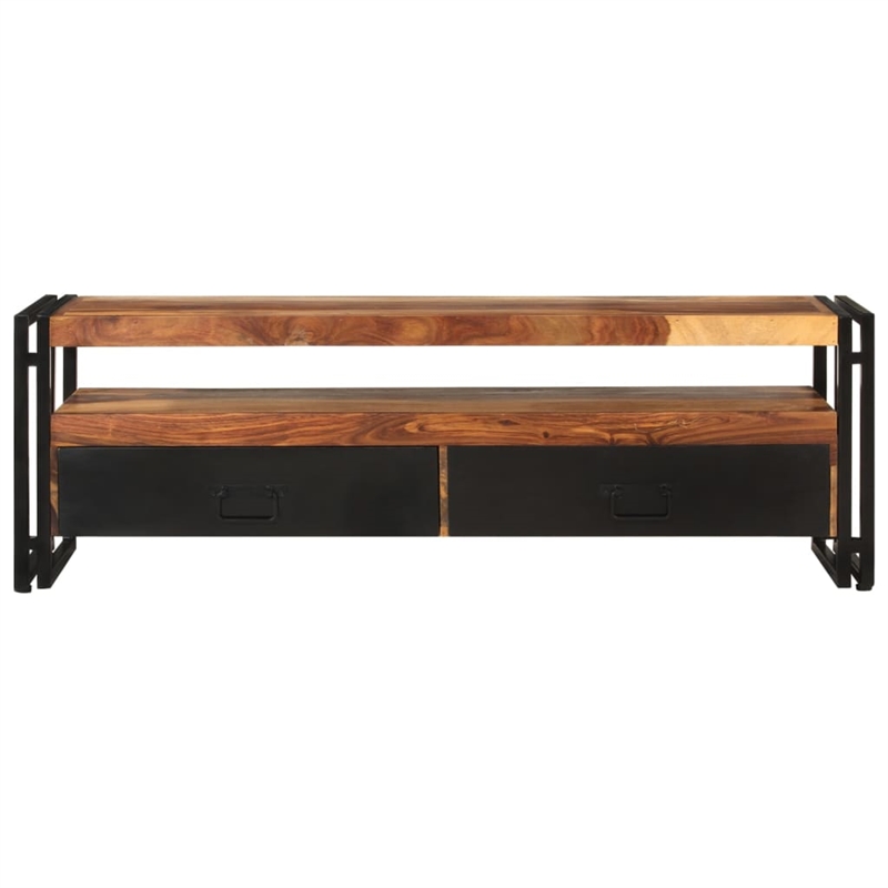 vidaXL Solid Wood TV Cabinet with Storage in Brown