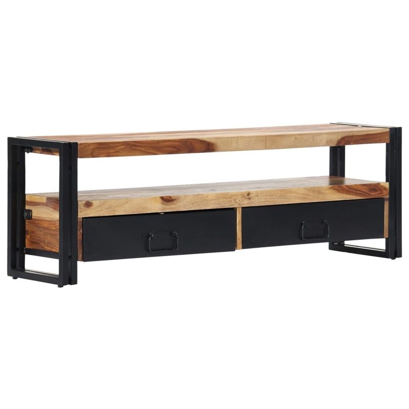 vidaXL Solid Wood TV Cabinet with Storage in Brown