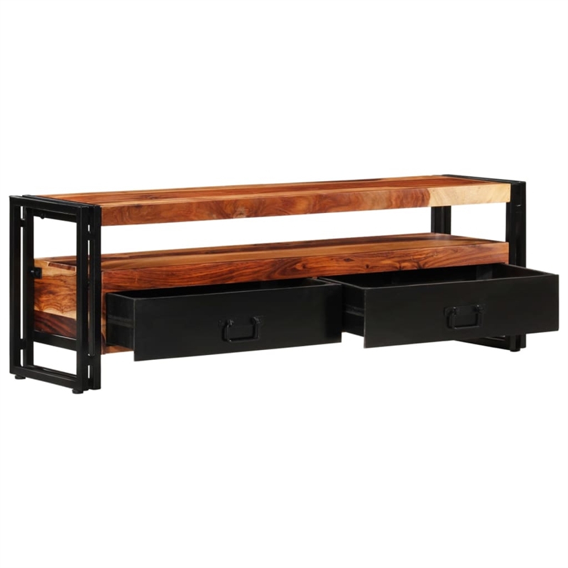 vidaXL Solid Wood TV Cabinet with Storage in Brown