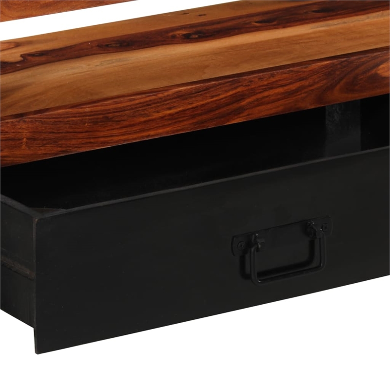 vidaXL Solid Wood TV Cabinet with Storage in Brown