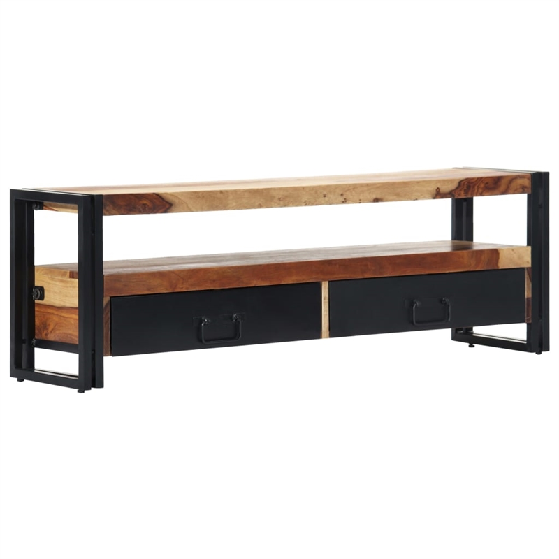 vidaXL Solid Wood TV Cabinet with Storage in Brown