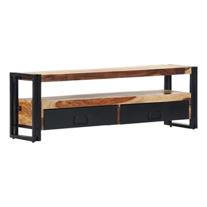 vidaXL Solid Wood TV Cabinet with Storage in Brown