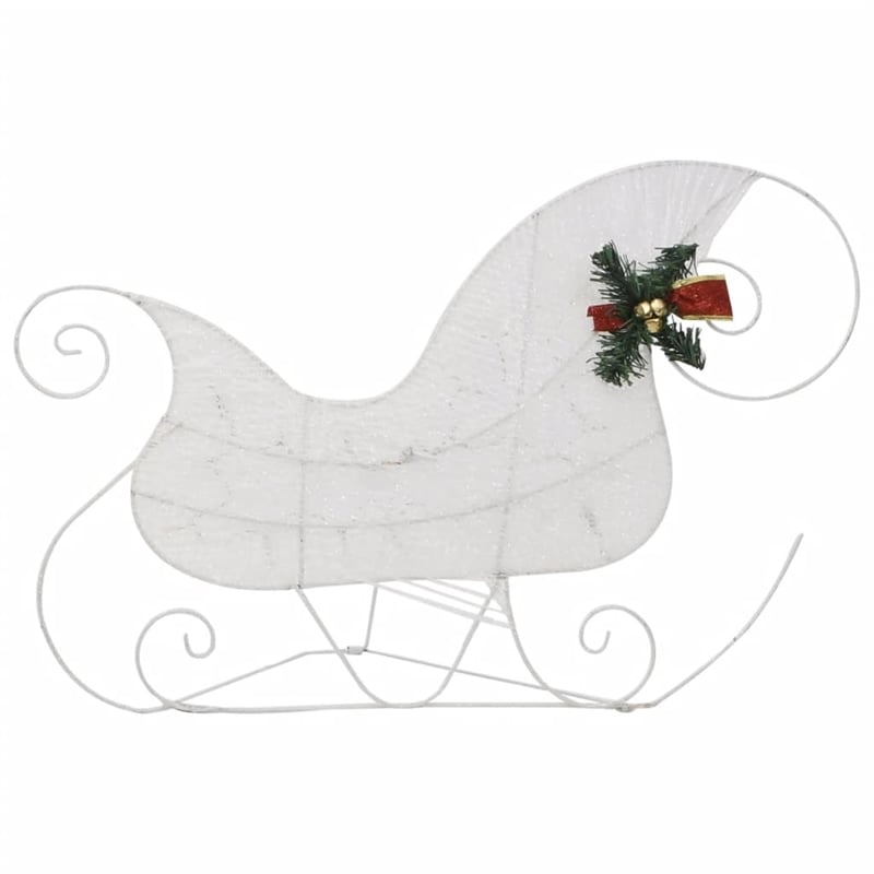 vidaXL Metal Reindeer And Sleigh Christmas Decoration in White (Set of 4)