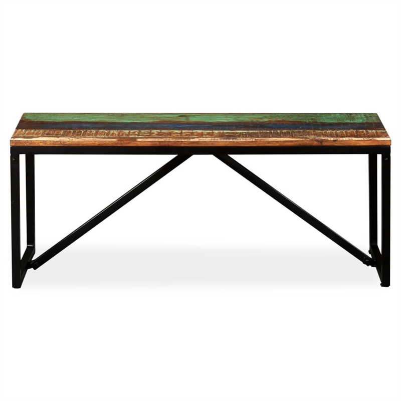 vidaXL Solid Reclaimed Wood Bench in Multi-Color