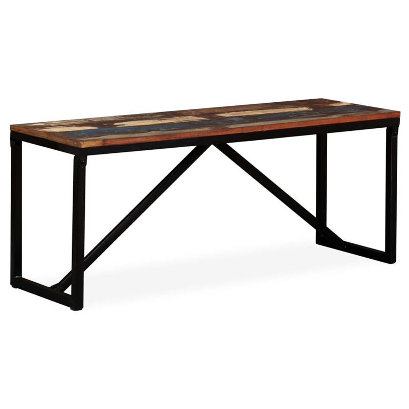 vidaXL Solid Reclaimed Wood Bench in Multi-Color