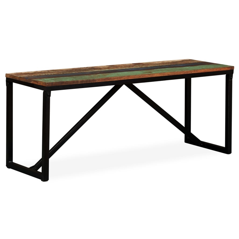 vidaXL Solid Reclaimed Wood Bench in Multi-Color