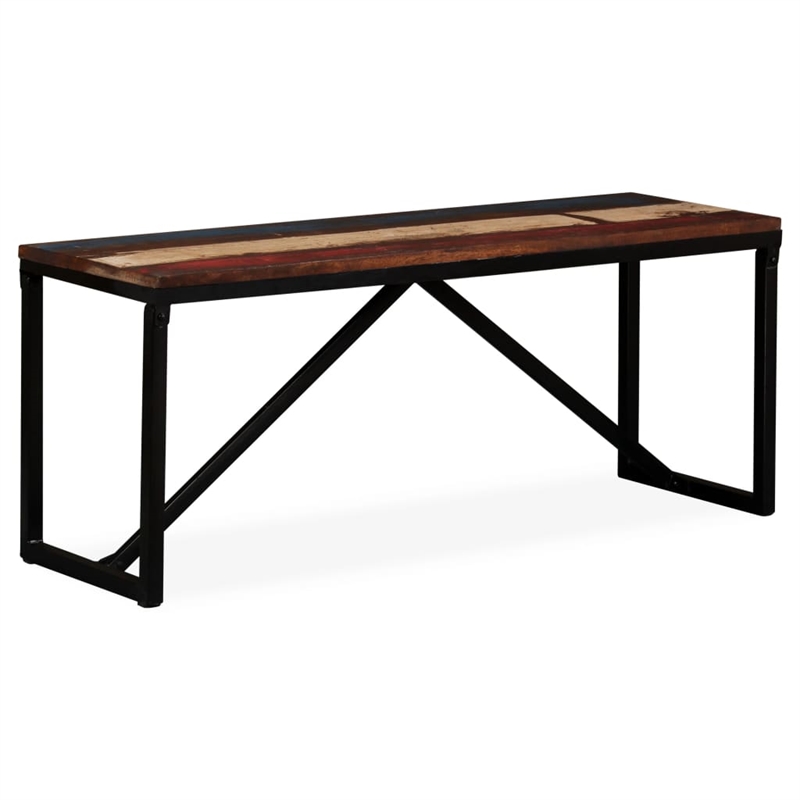 vidaXL Solid Reclaimed Wood Bench in Multi-Color