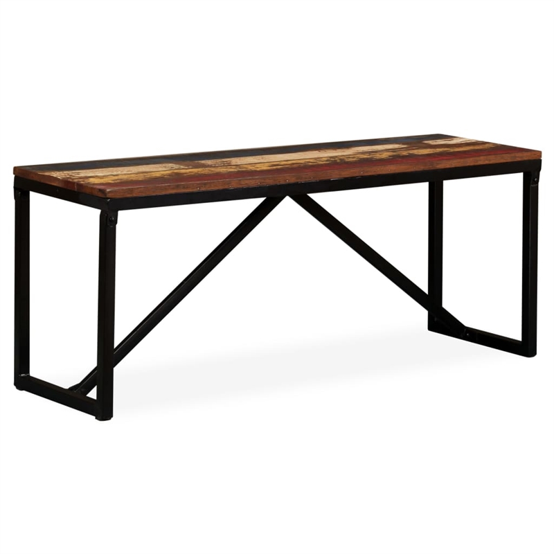 vidaXL Solid Reclaimed Wood Bench in Multi-Color