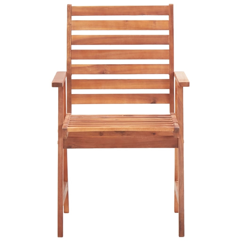 vidaXL Solid Acacia Wood Outdoor Chair in Cream/Natural (Set of 2)