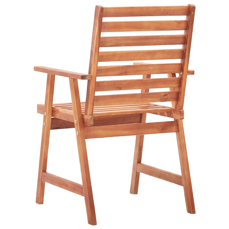 vidaXL Solid Acacia Wood Outdoor Chair in Cream/Natural (Set of 2)