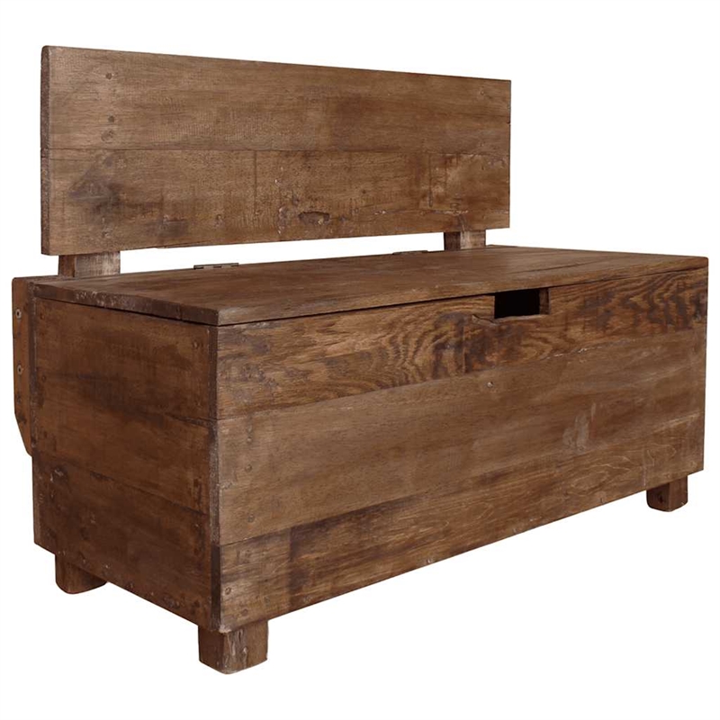 vidaXL Solid Mahogany Wood Bench in Warn Brown