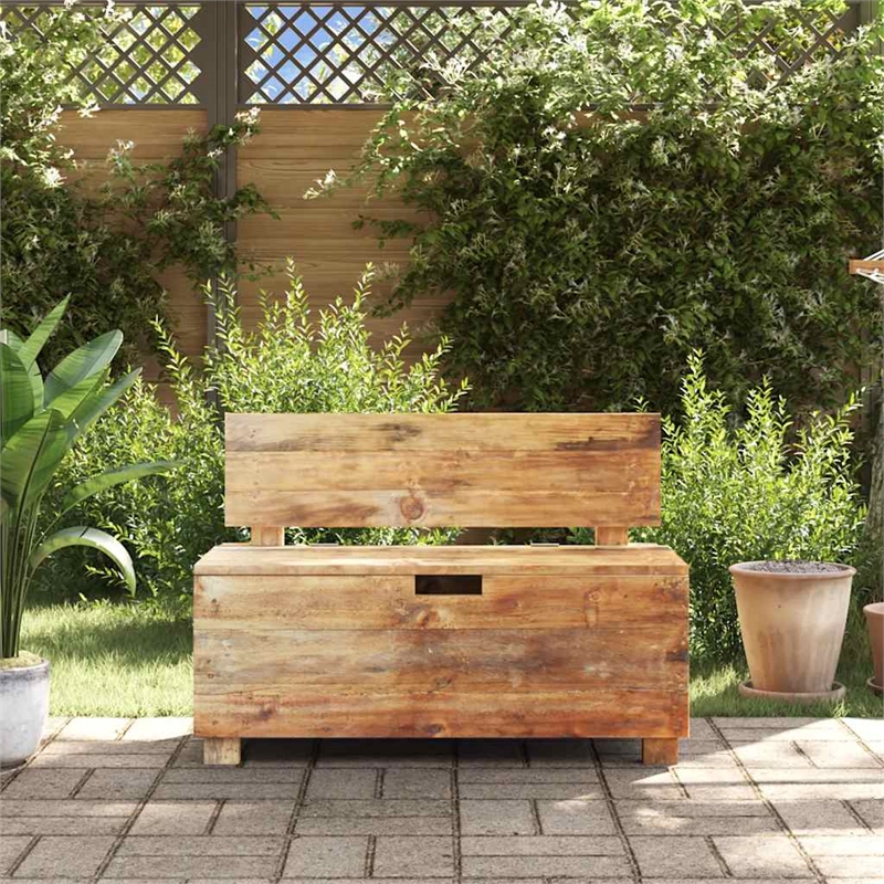 vidaXL Solid Mahogany Wood Bench in Warn Brown