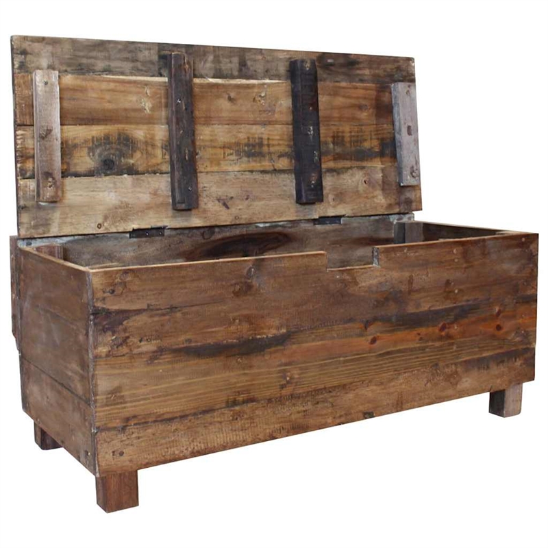 vidaXL Solid Mahogany Wood Bench in Warn Brown