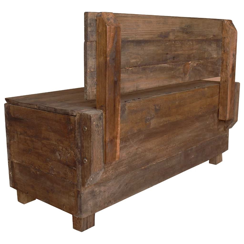 vidaXL Solid Mahogany Wood Bench in Warn Brown
