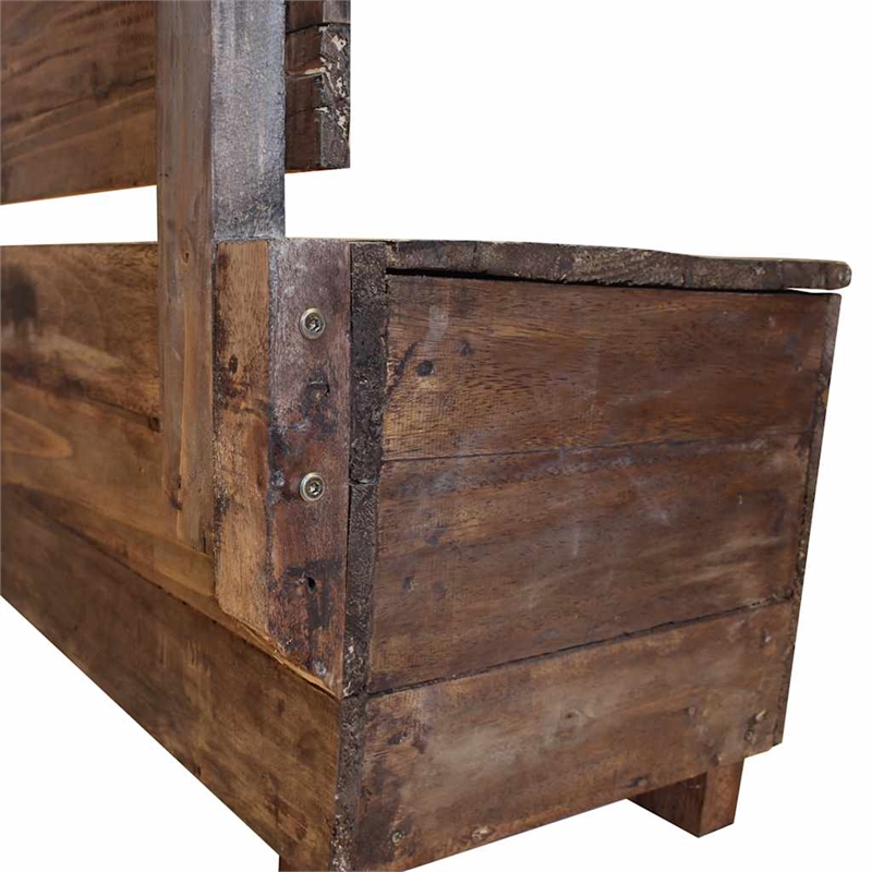 vidaXL Solid Mahogany Wood Bench in Warn Brown