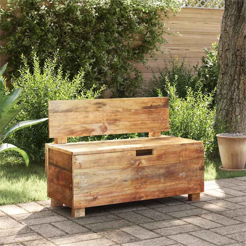 vidaXL Solid Mahogany Wood Bench in Warn Brown