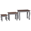 vidaXL Solid Mahogany Wood Large Nesting Table in White