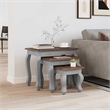 vidaXL Solid Mahogany Wood Large Nesting Table in White