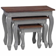 vidaXL Solid Mahogany Wood Large Nesting Table in White