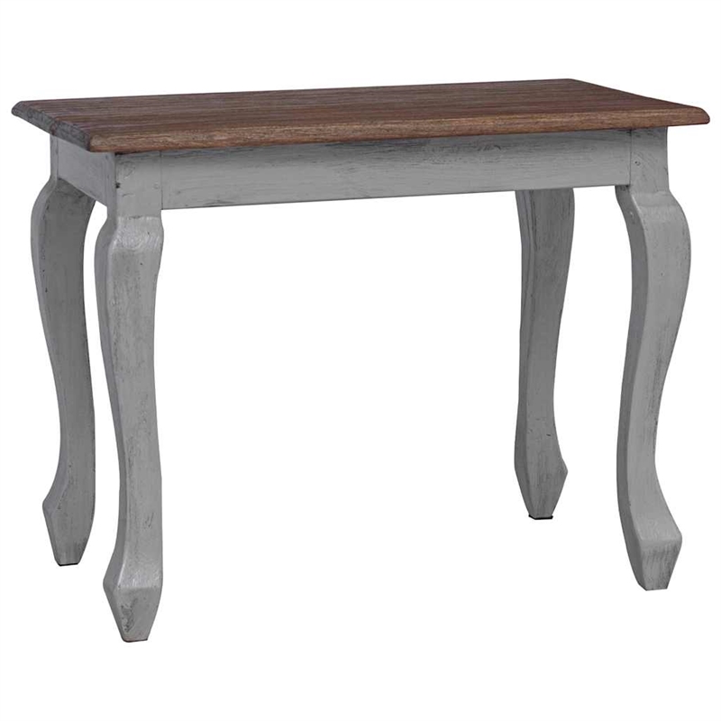 vidaXL Solid Mahogany Wood Large Nesting Table in White