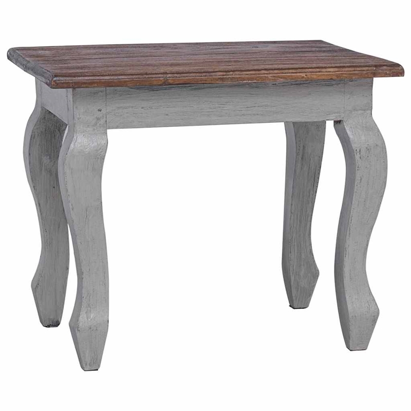 vidaXL Solid Mahogany Wood Large Nesting Table in White