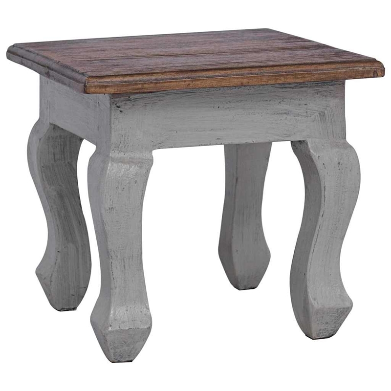 vidaXL Solid Mahogany Wood Large Nesting Table in White