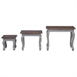 vidaXL Solid Mahogany Wood Large Nesting Table in White