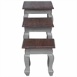vidaXL Solid Mahogany Wood Large Nesting Table in White