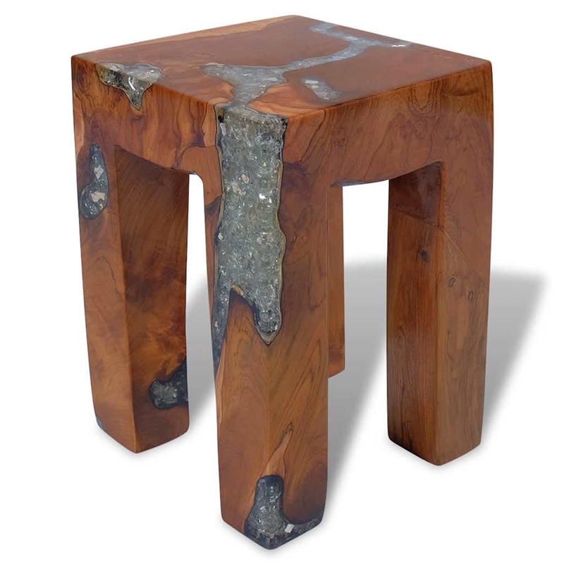 vidaXL Solid Teak Wood Stool in Multi-Color