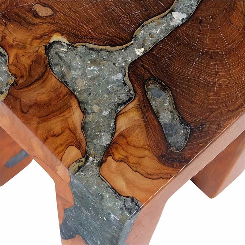 vidaXL Solid Teak Wood Stool in Multi-Color