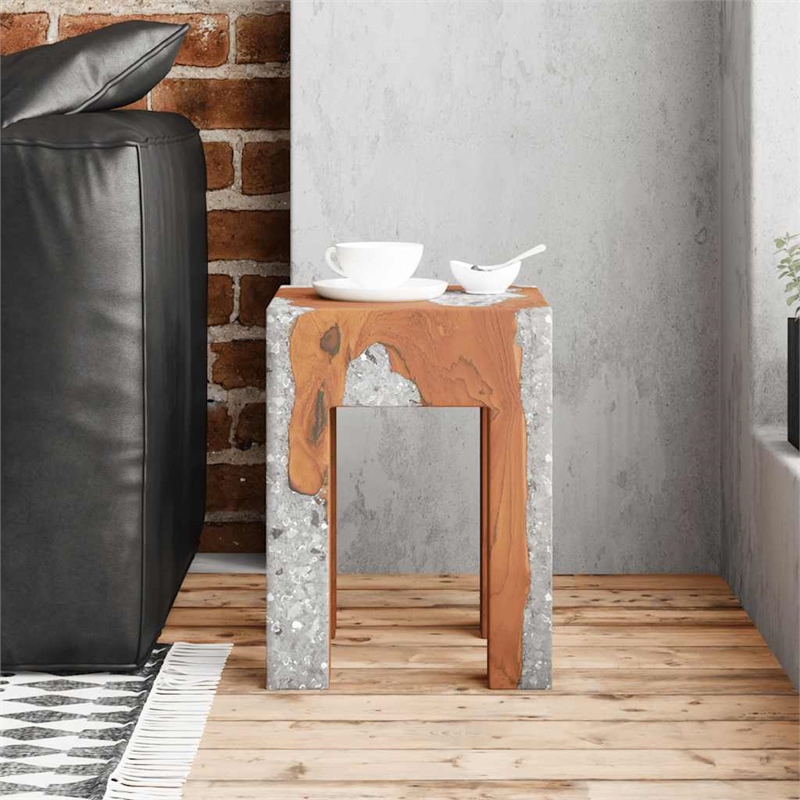 vidaXL Solid Teak Wood Stool in Multi-Color