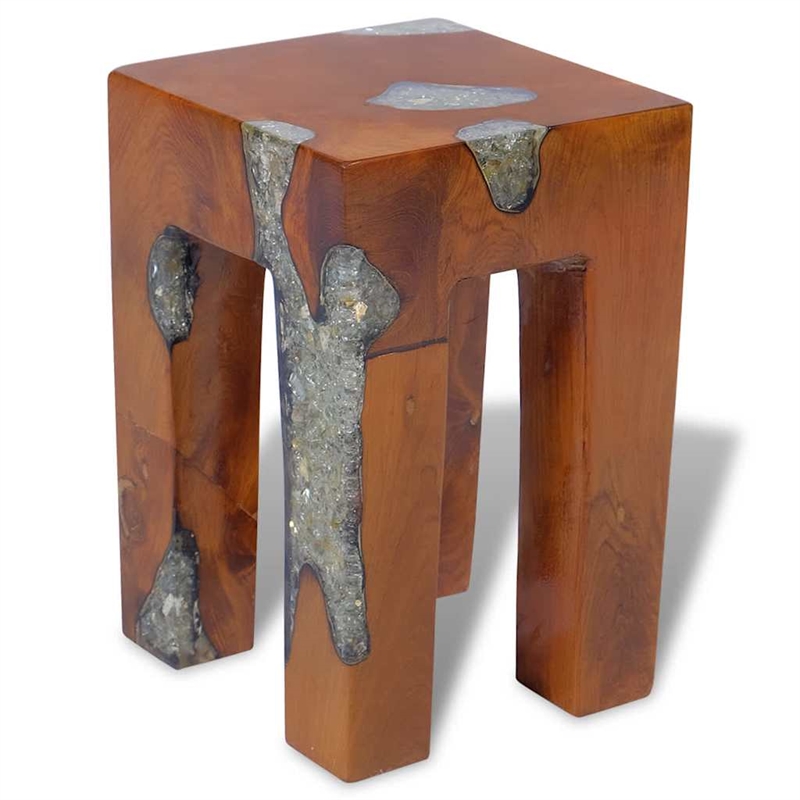 vidaXL Solid Teak Wood Stool in Multi-Color