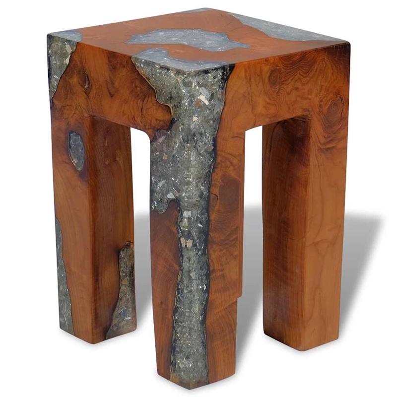 vidaXL Solid Teak Wood Stool in Multi-Color