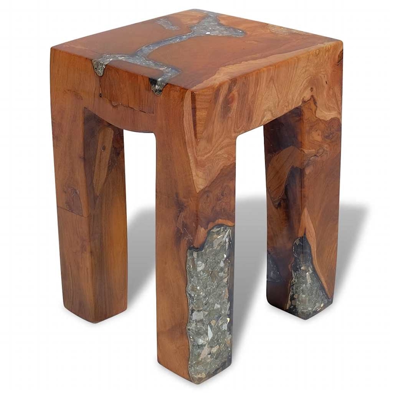 vidaXL Solid Teak Wood Stool in Multi-Color
