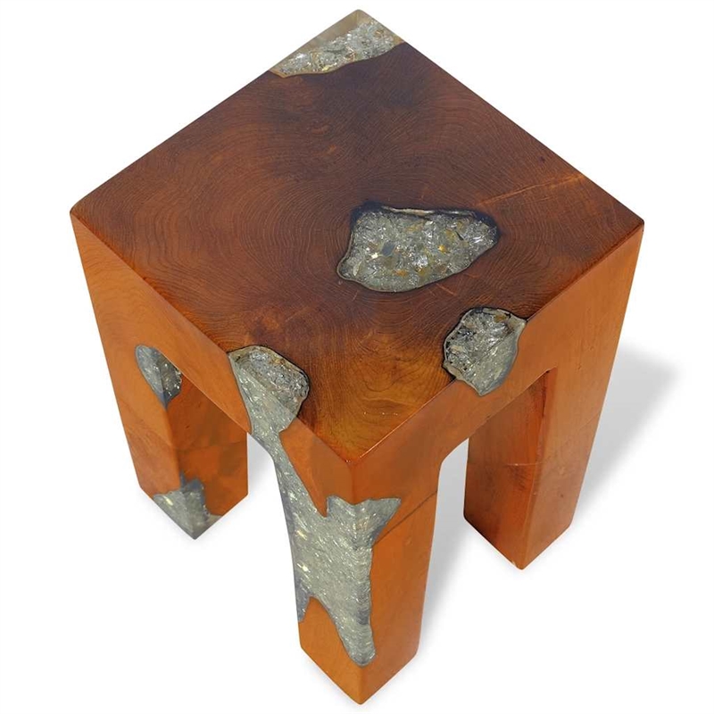 vidaXL Solid Teak Wood Stool in Multi-Color