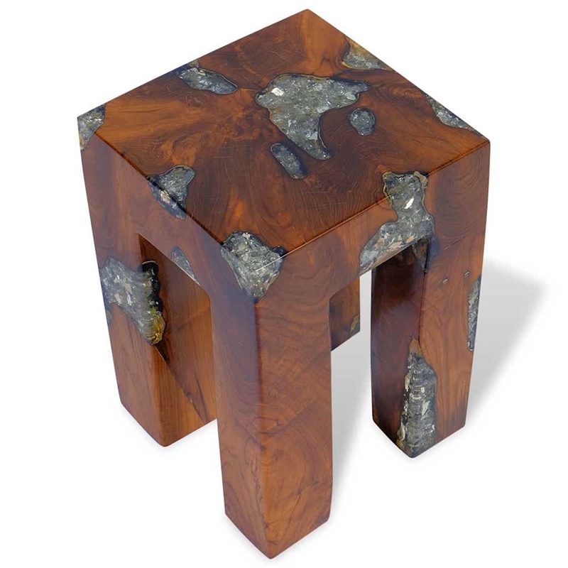 vidaXL Solid Teak Wood Stool in Multi-Color