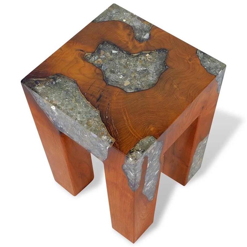 vidaXL Solid Teak Wood Stool in Multi-Color