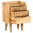 vidaXL Natural Mango Wood Bedside Cabinet in Brown