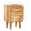 vidaXL Natural Mango Wood Bedside Cabinet in Brown