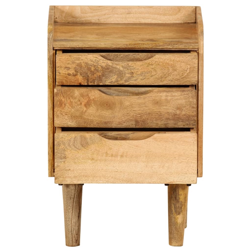 vidaXL Natural Mango Wood Bedside Cabinet in Brown