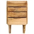 vidaXL Natural Mango Wood Bedside Cabinet in Brown