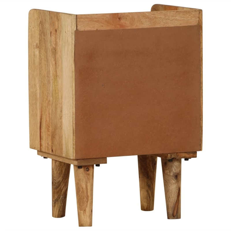 vidaXL Natural Mango Wood Bedside Cabinet in Brown
