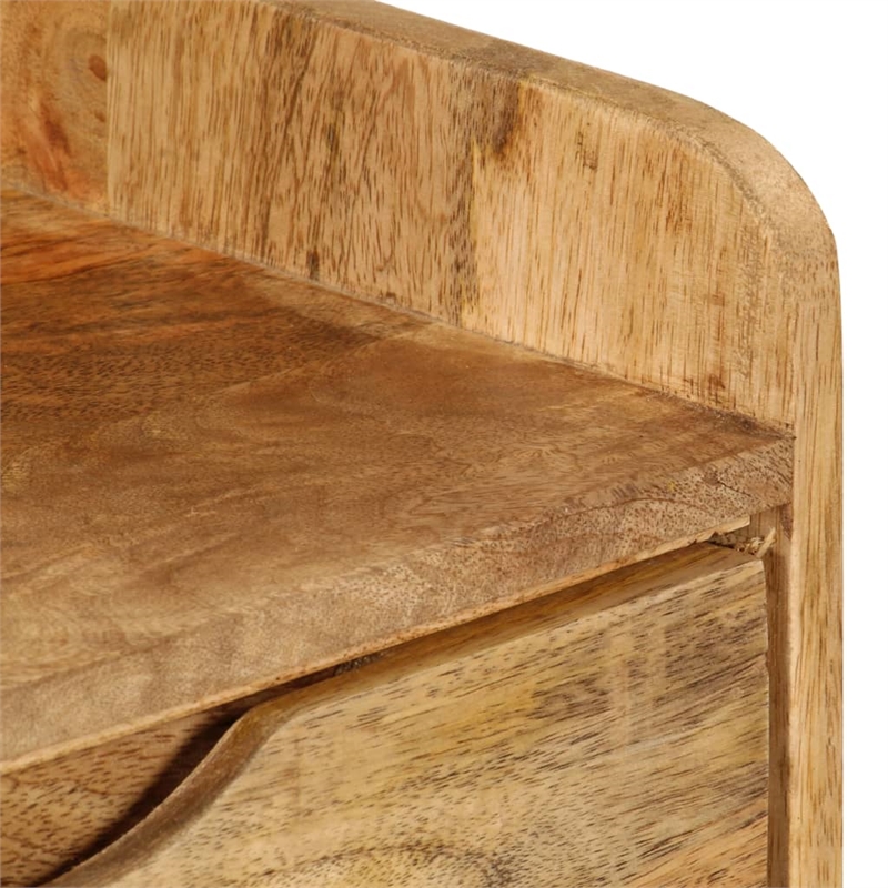 vidaXL Natural Mango Wood Bedside Cabinet in Brown