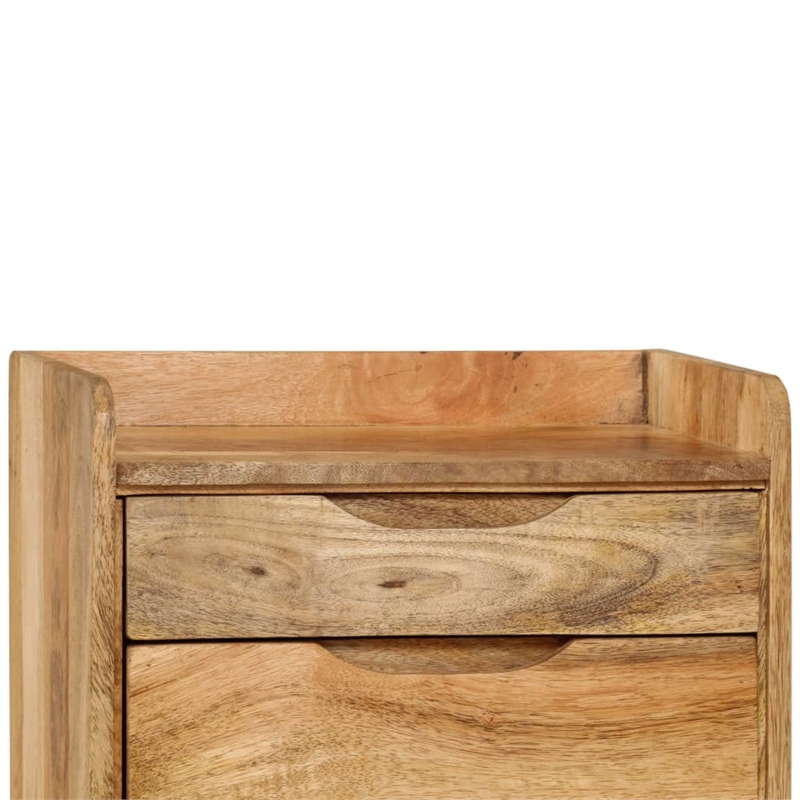 vidaXL Natural Mango Wood Bedside Cabinet in Brown