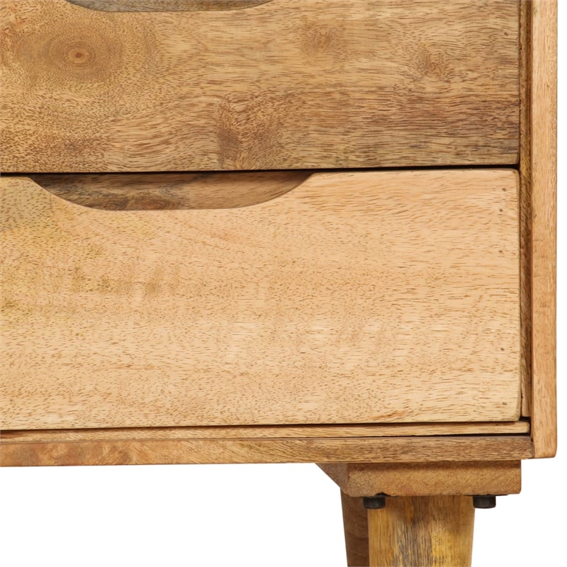 vidaXL Natural Mango Wood Bedside Cabinet in Brown