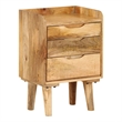 vidaXL Natural Mango Wood Bedside Cabinet in Brown