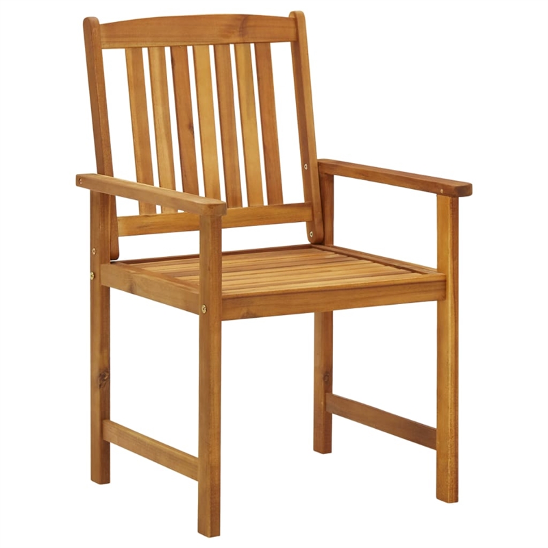 vidaXL Natural Wood Garden Chair in Anthracite/Natural (Set of 2)